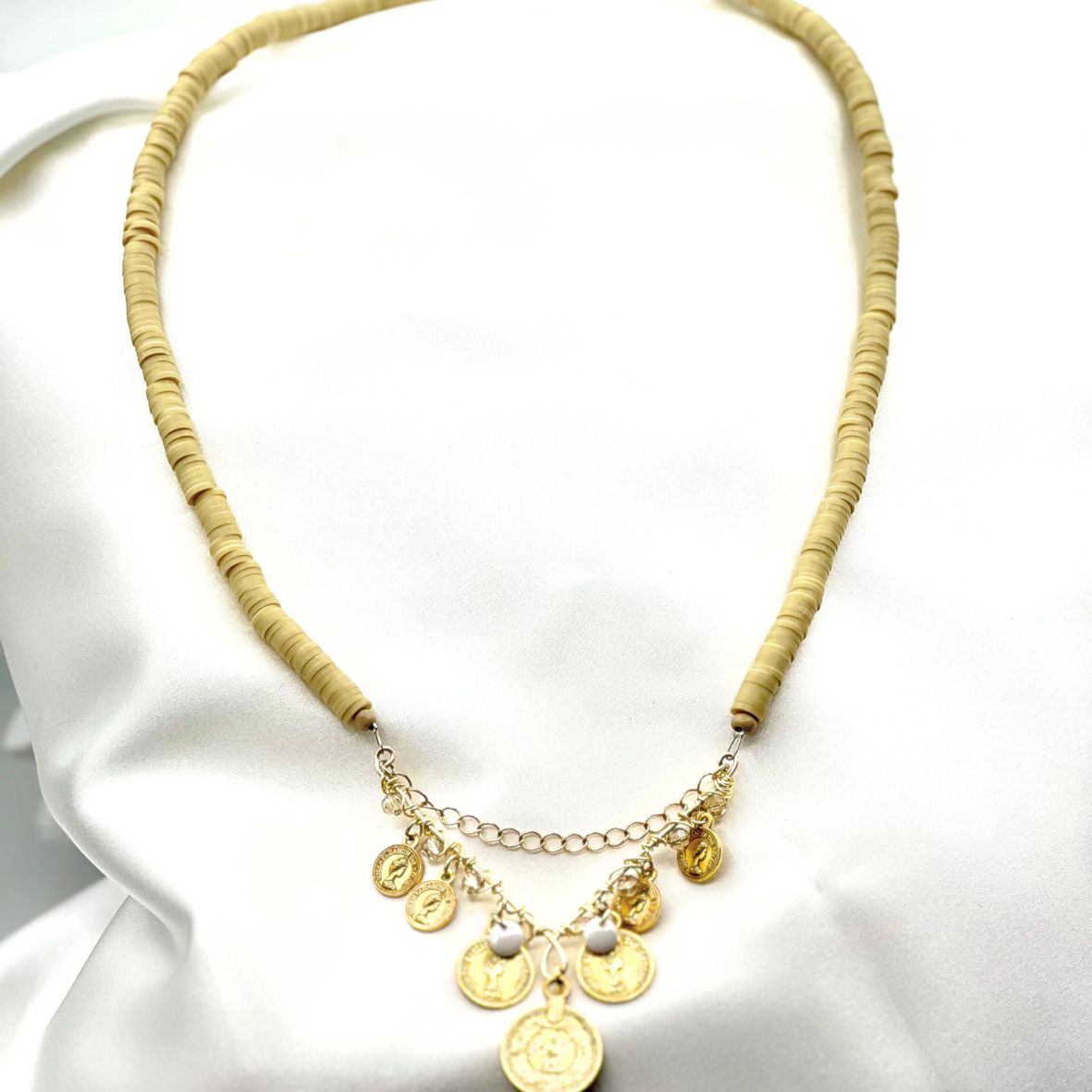 Bohemian Coin Heishi Necklace